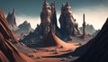 alien landform, digital art illustration, Generative AI