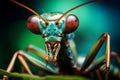 Alien-like Praying mantis macro. Generate Ai Royalty Free Stock Photo