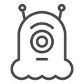 Alien line icon. Extraterrestrial vector illustration isolated on white. Monster outline style design, designed for web