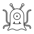 Alien Line Style vector icon which can easily modify or edit