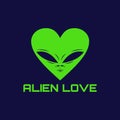 Alien Love Head Vector design illustration Royalty Free Stock Photo