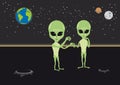 Alien love vector Royalty Free Stock Photo