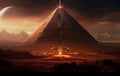 Alien mars pyramid. Generate Ai Royalty Free Stock Photo