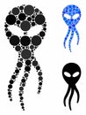Alien microbe Mosaic Icon of Circles Royalty Free Stock Photo