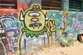 Alien monster face graffiti in Florentin Tel Aviv Israel