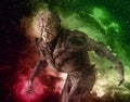 Alien monster on space background 3d illustration Royalty Free Stock Photo