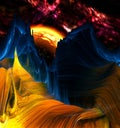 Alien Mountains with space background