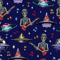 Alien music pattern seamless colorful Royalty Free Stock Photo