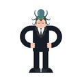 Alien Octopus on head. Mind control. Monster Aliens Management of human consciousness Royalty Free Stock Photo