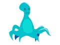 Alien octopus, isolated object. In minimalist style. Cartoon flat Vector