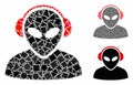 Alien operator Mosaic Icon of Rough Items Royalty Free Stock Photo