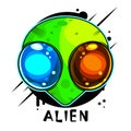 Alien Patch. Vector Illustration. Comic Creative Fashion Alien Isolated