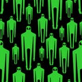 Alien Pattern seamless. Aliens green tall men Background. Kids fabric ornament