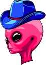 alien pink head with hat vector illustration design Royalty Free Stock Photo