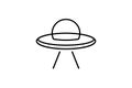 alien planes Icon related to space exploration. line icon style. Simple vector design