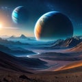 alien planet with exotic strange and alien stimulating curiosity about the possibilities of extraterrestrial