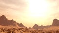 Alien Planet Mars Landscape, Background Royalty Free Stock Photo