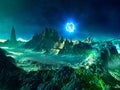 Alien Planet with Neutron Star Royalty Free Stock Photo