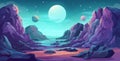 Alien Planet Outer Space Landscape Game Background Royalty Free Stock Photo