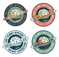 Alien planet - retro space badge