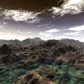 Alien Planet Surface And Sky