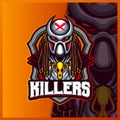 Alien Predator Killers mascot esport logo design illustrations vector template, Predator logo for team game streamer youtuber