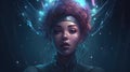 Alien princess with a psychic power Fantasy concept , Illustration painting