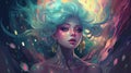 Alien princess with a psychic power Fantasy concept , Illustration painting