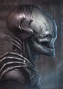 Alien profile portrait