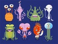 Alien races cartoon illustrations