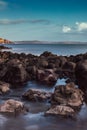 ALIEN ROCK EGGS AT STACKPOLE ROCK - LONG EXPOSURE. Royalty Free Stock Photo