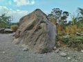 Alien rock. The rock which have a shape looks like alien face in yogyakarta indonesia Royalty Free Stock Photo