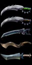 Alien Sci-fi Knives. Warrior Weapons. Industrial Design