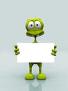 Alien with sign Royalty Free Stock Photo