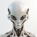 3d Alien Face With Elaborate Spacecrafts In Metallic Rotation Royalty Free Stock Photo
