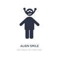 alien smile icon on white background. Simple element illustration from People concept