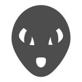 Alien solid icon. Humanoid vector illustration isolated on white. Space character face glyph style design, designed for Royalty Free Stock Photo