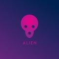 Alien Space Logo Design Template, Pink, Purple, Violet, Dark, Gloomy