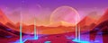 Alien space mars planet game landscape background