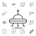 alien, space, ufo icon. Simple thin line, outline vector element of Space icons set for UI and UX, website or mobile application Royalty Free Stock Photo