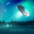 Alien Spacecraft Kidnapping Poster Royalty Free Stock Photo
