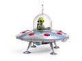 Alien spaceship, flying saucer illustration Royalty Free Stock Photo