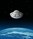 Alien spaceship over the earth