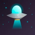 Alien spaceship, spacecrafts and ufo vector Royalty Free Stock Photo