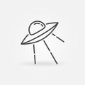 Alien Spaceship vector UFO Invasion concept outline icon Royalty Free Stock Photo