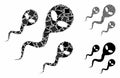 Alien sperm Mosaic Icon of Rough Parts