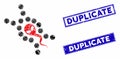 Alien Sperm Replication Mosaic and Scratched Rectangle Duplicate Seals