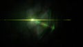 Bright green star in outer space