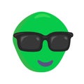 Alien Sunglasses Sign Emoji Icon Illustration. Extraterrestrial Vector Symbol Emoticon Design Clip Art Sign Comic Style. Royalty Free Stock Photo