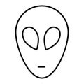 Alien thin line icon. Extraterrestrial rover vector illustration isolated on white. Ufo outline style design, designed Royalty Free Stock Photo